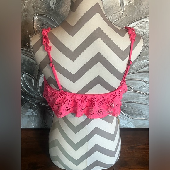 Becca Hot Pink Bikini Swim Top Bra Top Size Medium - Picture 6 of 9